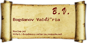 Bogdanov Valéria névjegykártya
