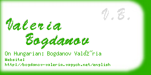 valeria bogdanov business card